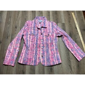 Analogy Jacket, Women's Size Medium, Pink Purple, Long Sleeve, Button Up, Pocket